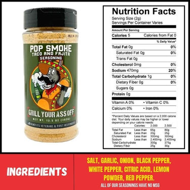 Pop Smoke Taco & Fajita Seasoning - The Pepper Pantry (Formerly Marie Sharp's)